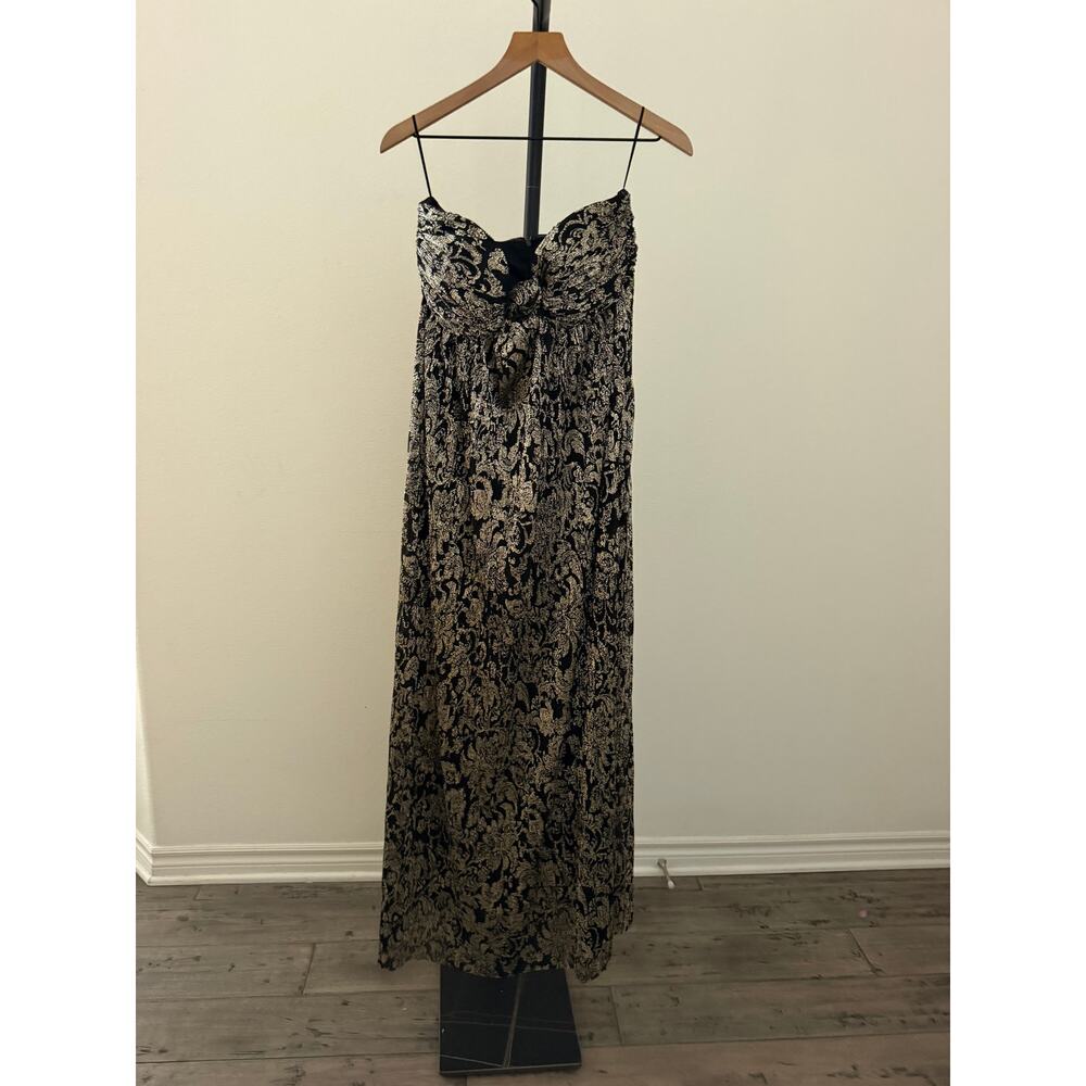 New Parker Pipeline rich gold & black strapless dress size 10 - Picture 3 of 6
